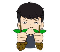 smart young man + sticker #12631950