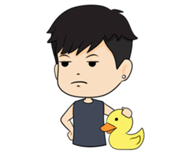 smart young man + sticker #12631955