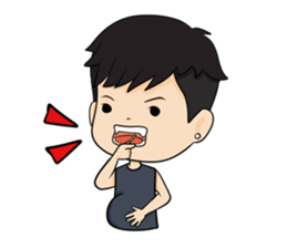 smart young man + sticker #12631961