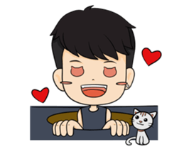 smart young man + sticker #12631963