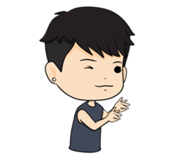 smart young man + sticker #12631973