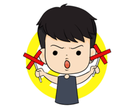 smart young man + sticker #12631975