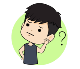 smart young man + sticker #12631979