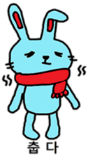 Colorful cute rabbit (Korean) sticker #12633503