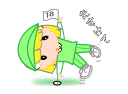 Japanese caddie, named Candy a1 sticker #12639022