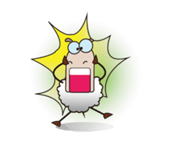 Funny and Fluffy-white Sheep Animated I sticker #12639590