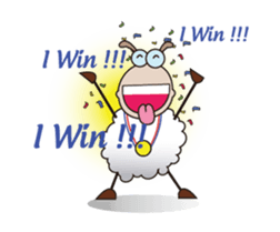 Funny and Fluffy-white Sheep Animated I sticker #12639595