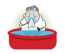 Funny and Fluffy-white Sheep Animated I sticker #12639597