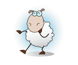 Funny and Fluffy-white Sheep Animated I sticker #12639598
