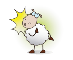 Funny and Fluffy-white Sheep Animated I sticker #12639601