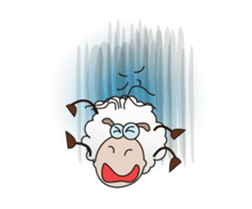 Funny and Fluffy-white Sheep Animated I sticker #12639604
