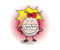 Funny and Fluffy-white Sheep Animated I sticker #12639605