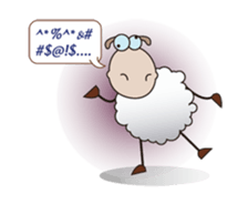 Funny and Fluffy-white Sheep Animated I sticker #12639608