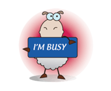 Funny and Fluffy-white Sheep Animated I sticker #12639609