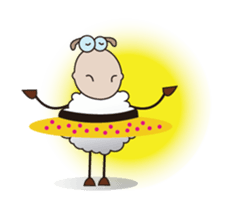 Funny and Fluffy-white Sheep Animated I sticker #12639610