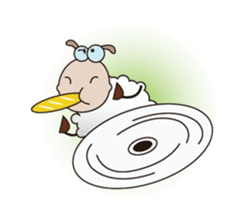 Funny and Fluffy-white Sheep Animated I sticker #12639611