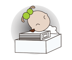 Funny and Fluffy-white Sheep Animated I sticker #12639612