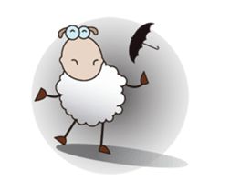 Funny and Fluffy-white Sheep Animated I sticker #12639613