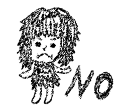 Retro curls doll sticker #12640254