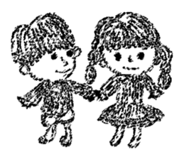 Retro curls doll sticker #12640257