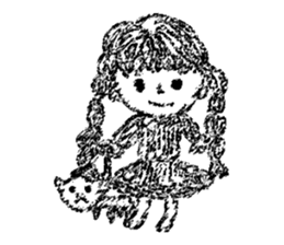 Retro curls doll sticker #12640261