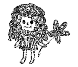 Retro curls doll sticker #12640265