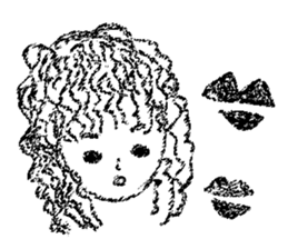 Retro curls doll sticker #12640271