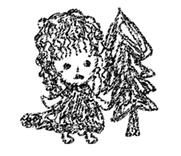 Retro curls doll sticker #12640272