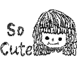 Retro curls doll sticker #12640282