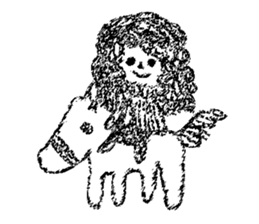 Retro curls doll sticker #12640287