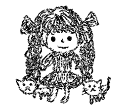 Retro curls doll sticker #12640288