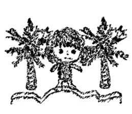 Retro curls doll sticker #12640290