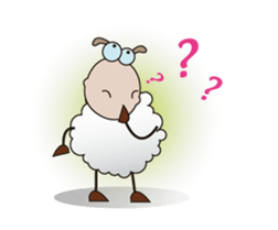 Funny and Fluffy-white Sheep Animated II sticker #12640415