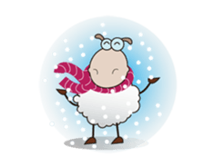 Funny and Fluffy-white Sheep Animated II sticker #12640418