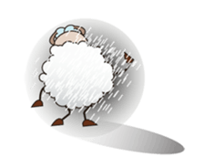 Funny and Fluffy-white Sheep Animated II sticker #12640419