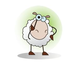 Funny and Fluffy-white Sheep Animated II sticker #12640421