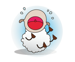 Funny and Fluffy-white Sheep Animated II sticker #12640423
