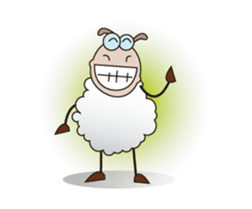 Funny and Fluffy-white Sheep Animated II sticker #12640425