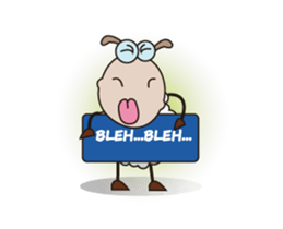 Funny and Fluffy-white Sheep Animated II sticker #12640428