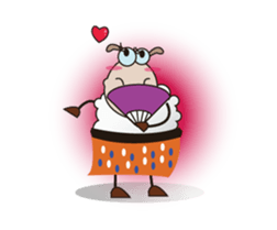 Funny and Fluffy-white Sheep Animated II sticker #12640429