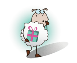 Funny and Fluffy-white Sheep Animated II sticker #12640432