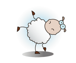 Funny and Fluffy-white Sheep Animated II sticker #12640433