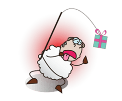 Funny and Fluffy-white Sheep Animated II sticker #12640434