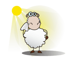Funny and Fluffy-white Sheep Animated II sticker #12640435