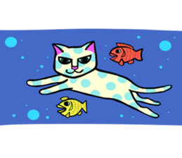 Cat of the waterdrop pattern sticker #12641578