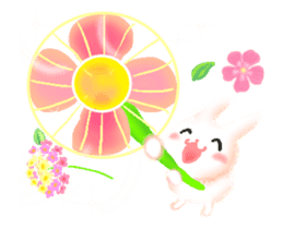 - Flowers And Hares - sticker #12643319