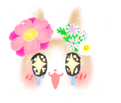 - Flowers And Hares - sticker #12643329