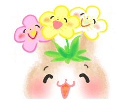 - Flowers And Hares - sticker #12643331