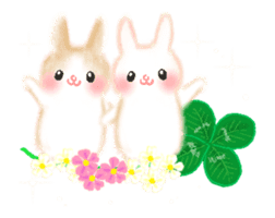 - Flowers And Hares - sticker #12643335