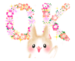 - Flowers And Hares - sticker #12643337